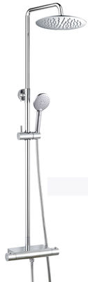 Quần hai đầu vòi sen tường gắn Chrome thép không gỉ phòng tắm phòng tắm Thermostatic mưa vòi sen