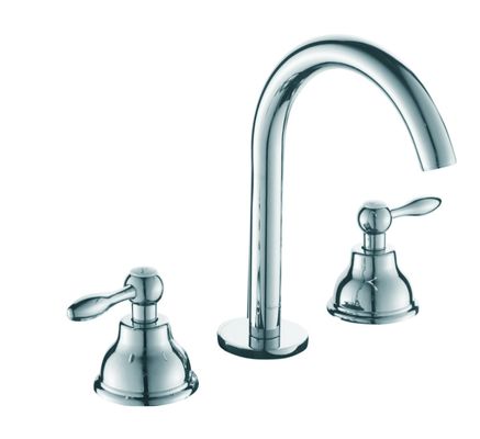 Phong cách mới cổ điển sang trọng hai tay cầm 3 lỗ đồng vòi bồn rửa cổ với tay cầm gốm
