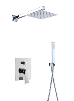 Máy trộn tắm hoặc tắm ẩn trong tường với bộ chuyển hướng tắm mưa tắm tay tắm Matt Black Brass Tap