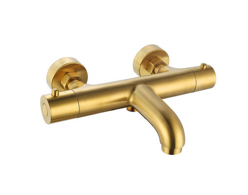 Nhiệt độ thermostaic điều chỉnh bồn tắm hoặc vòi tắm Mixer đánh răng Màu vàng đồng vòi vòi OEM vòng cổ điển