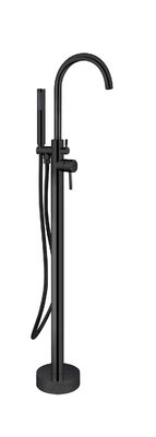 Matt Black Brass Freestanding vòi bồn tắm với Diverter một đòn bẩy sàn gắn