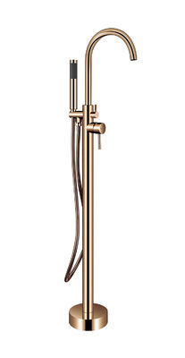 OEM Single Lever Free Standing Tub Faucet Floor Mount With Diverter Rose vàng đồng