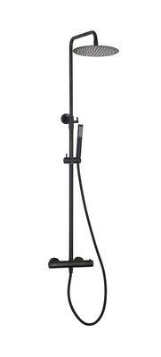 Matt Black Brass vòi tắm vòi tắm nhiệt điều chỉnh nhiệt