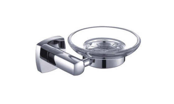 Thêm phụ kiện phòng tắm thủy tinh Chrome OEM đồng cơ sở hình vuông đồng giữ đĩa xà phòng