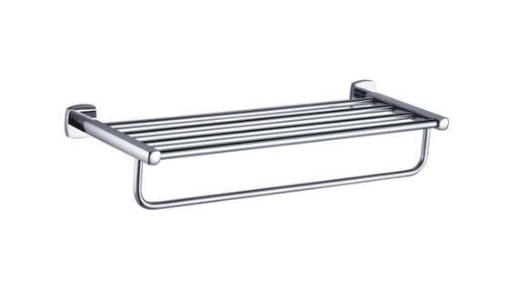 Chrome Bathroom Accessories Brass Bathroom double towel bar với kệ