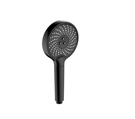 Máy tắm tay nhựa ABS 3 chức năng Cột Đen Lỏng Silicon vòi tròn Đơn giản sạch OEM