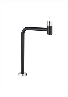SUS304 Thợ trộn vòi bồn rửa Bibcock cao dài vòi trục đơn sàn gắn Matt đen