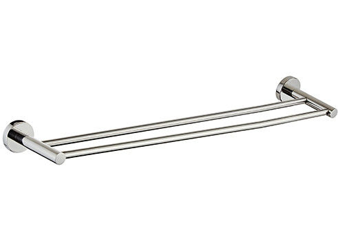 Bức tường lắp đặt phụ kiện phòng tắm Chrome Finishing Towel Bar Modern Towel Rail Double Towel Rod