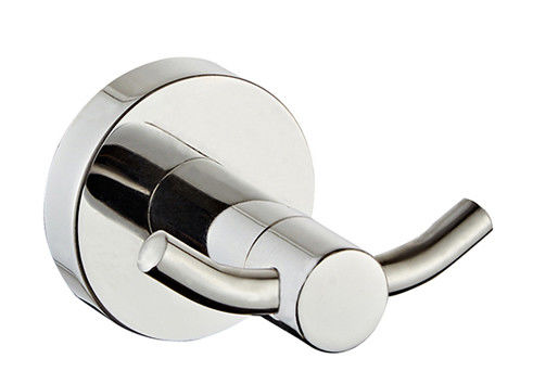 Phụ kiện phòng tắm được gắn trên tường SUS304 Double Robe Hook chrome đánh bóng thiết kế tròn clssical OEM ODM