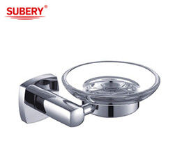 Thêm phụ kiện phòng tắm thủy tinh Chrome OEM đồng cơ sở hình vuông đồng giữ đĩa xà phòng