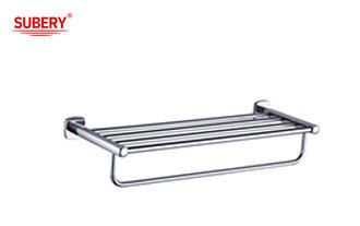 Chrome Bathroom Accessories Brass Bathroom double towel bar với kệ