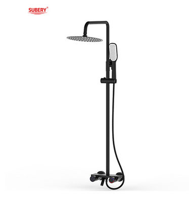 Matt Black Brass vòi tắm vòi tắm nhiệt điều chỉnh nhiệt