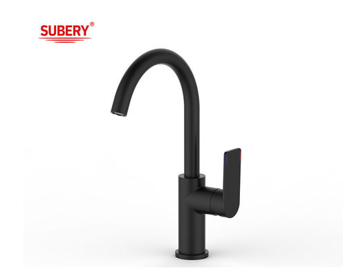 Matt Đen đồng bếp bồn rửa mặt lạnh và nóng OEM Single Lever