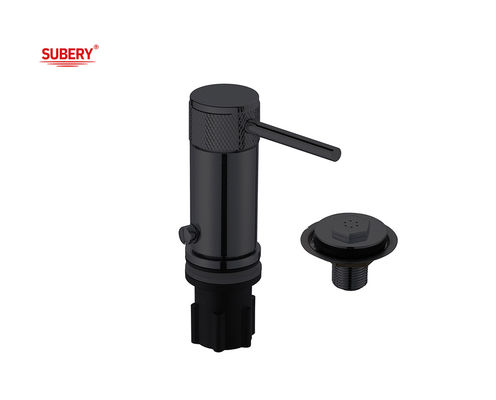 Đồng vòng Knurl tay cầm Matt Đen Single Lever vòi phòng tắm