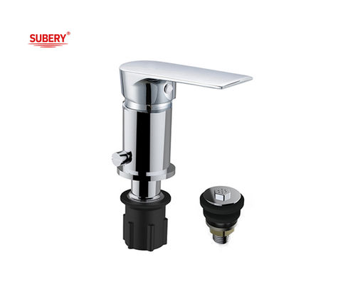 Nhẫn kẽm phòng tắm vòi nước Chrome đòn bẩy đơn