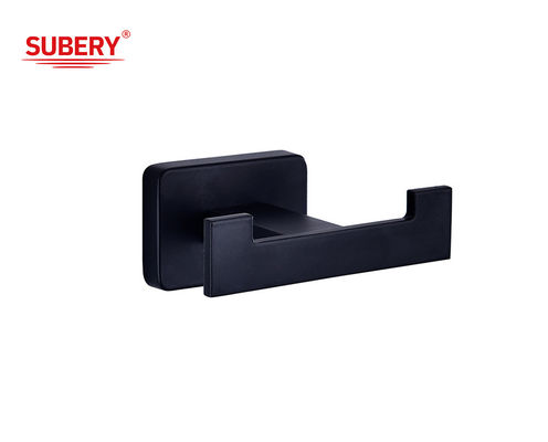 Nhôm Modern Double Robe Hook Phòng tắm Matt Đen Thiết kế phụ kiện OEM