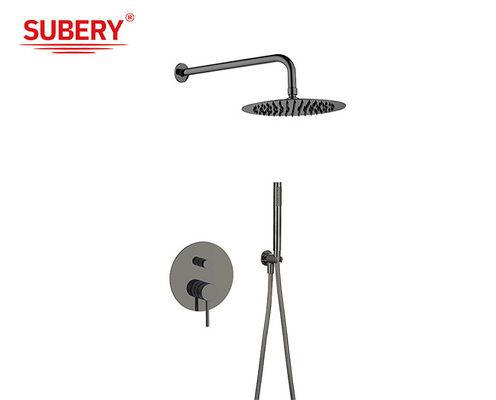 Gun Metal Classic vòi nước tắm Mưa tắm ẩn trong tường