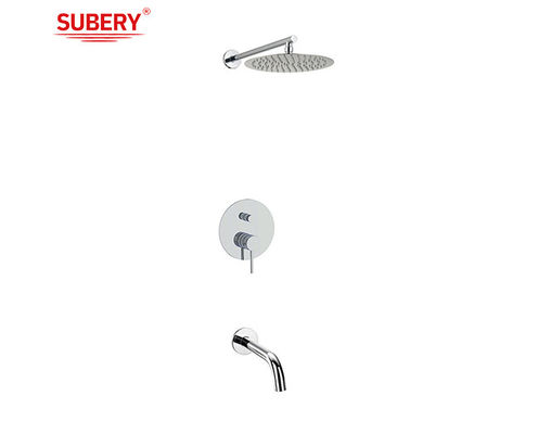 Được giấu trong vòi nước tắm tường đồng vòng Knurl tay cầm Chrome OEM phòng tắm bồn tắm