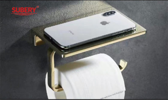 Ống gốm được gắn trên tường Tấm giấy vệ sinh Tấm giấy gốm gốm giấy màu vàng Với kệ điện thoại di động