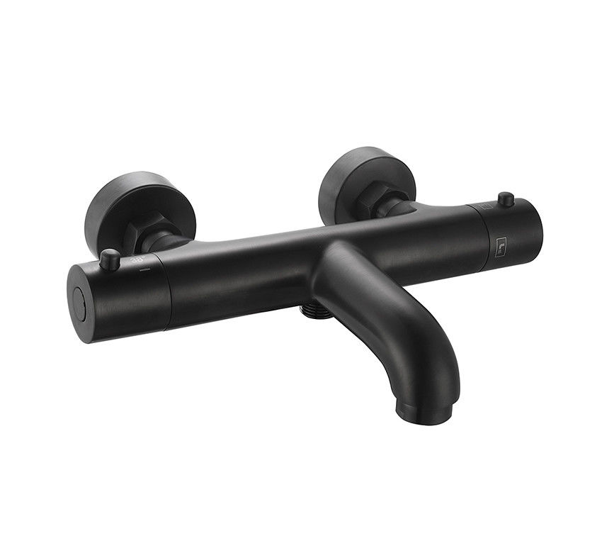 Nhiệt độ thermostaic điều chỉnh bồn tắm hoặc vòi tắm Mixer Matt Màu đen Đồng vòi OEM Vòng cổ điển