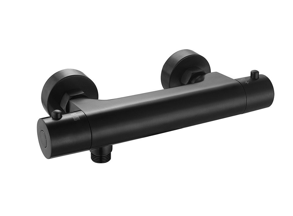 Thermostaic nhiệt độ điều chỉnh vòi tắm máy trộn Matt Màu đen Đồng vòi OEM vòng cổ điển