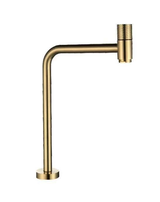 Máy trộn vòi bồn nước lạnh SUS304 Bibcock cao dài vòi một tầng gắn vàng mài vàng