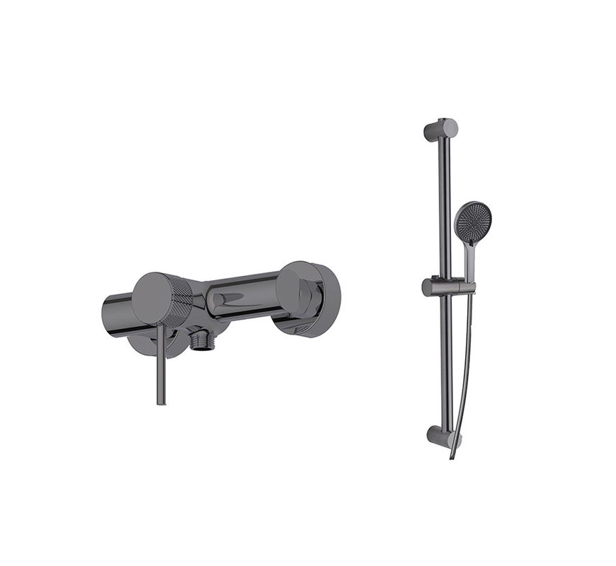 Máy pha trộn tắm tắm tắm tắm ống nước trượt đường sắt Bar Hose Set Gun Metal Brass