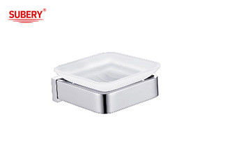 Đồ giữ đĩa xà phòng đồng thủy tinh phòng tắm chất lượng cao màu chrome OEM nobel đồng gắn mảnh nền đồng