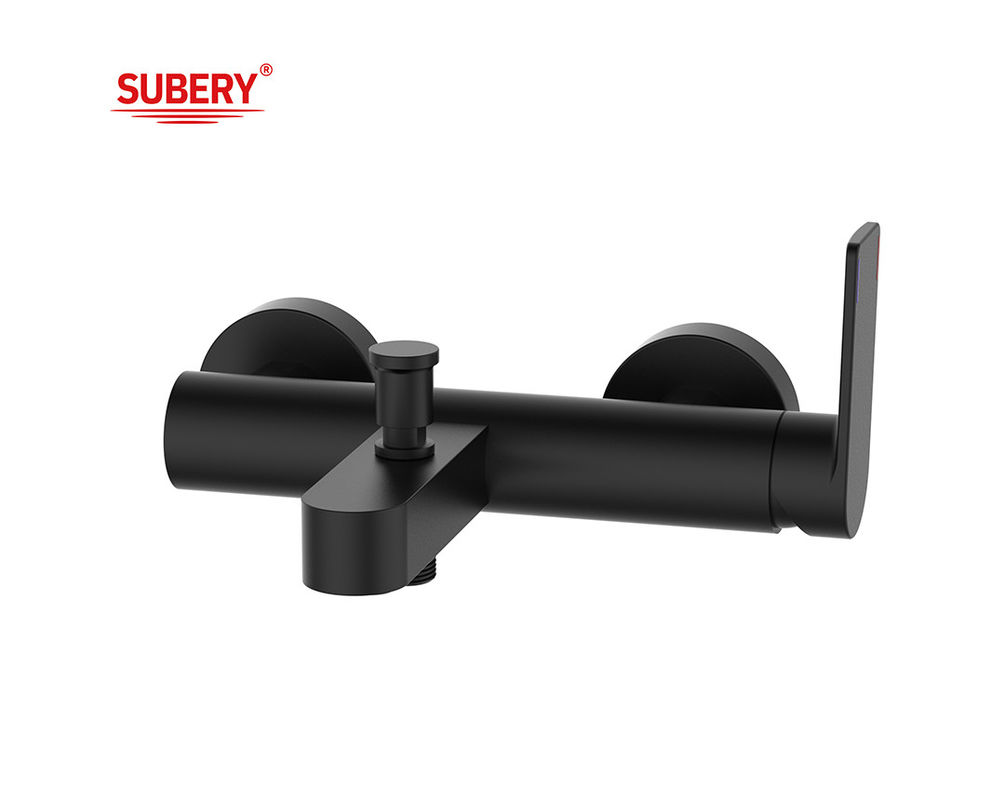 OEM đồng bồn tắm vòi nước máy trộn vòi tắm thép cơ thể phòng tắm tay cầm tay cầm duy nhất phòng tắm màu đen