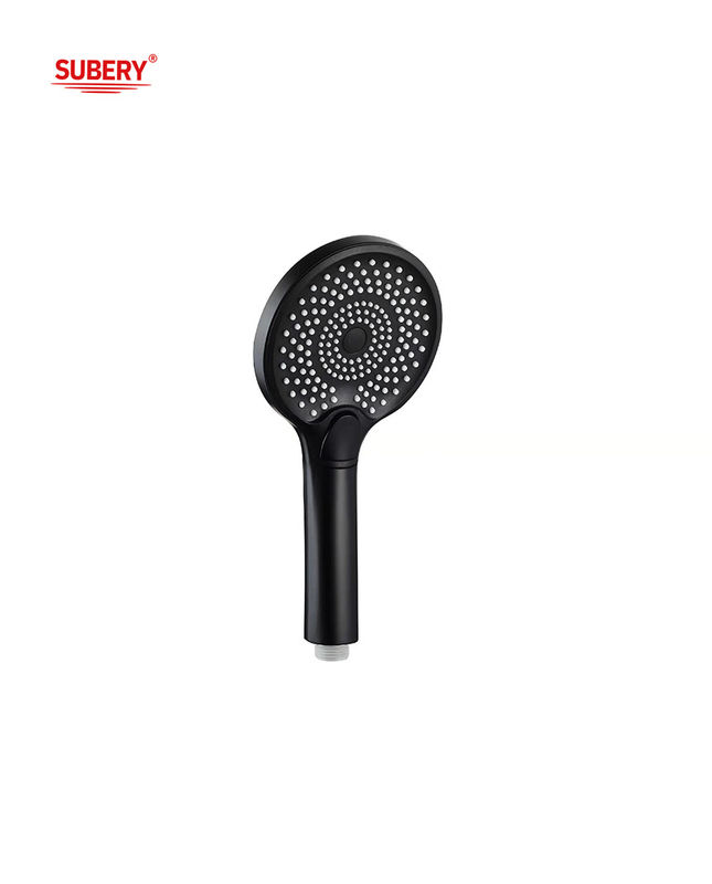 Máy tắm tay nhựa ABS 3 chức năng Cột Đen Lỏng Silicon vòi tròn Đơn giản sạch OEM