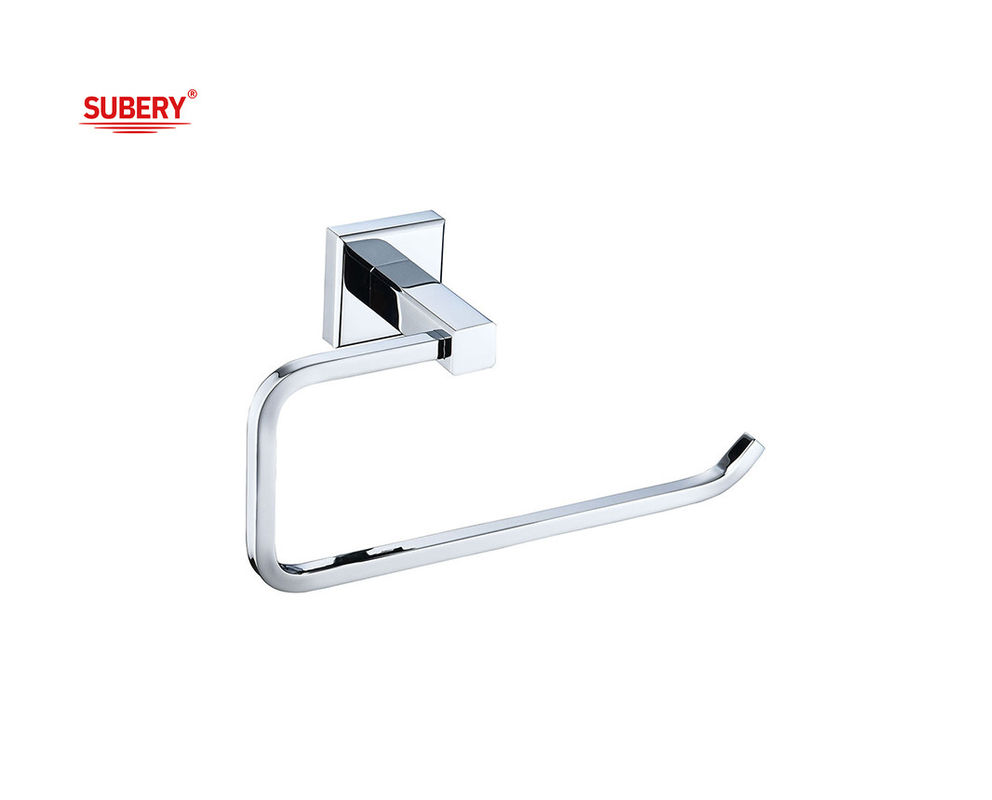Bụt đồng đơn khăn nhẫn cầm phòng tắm chất lượng cao màu crome OEM nền đồng dễ dàng lắp đặt hình vuông