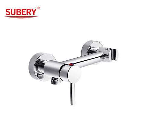 Máy bồn tắm có một đòn bẩy Ống quạt vòng tròn Knurl cầm Chrome đồng nước lạnh và nóng