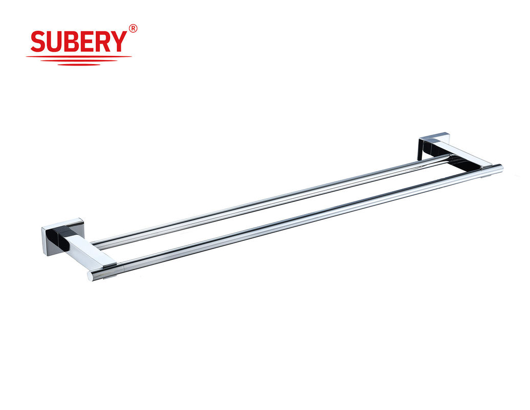 Tường gắn thép không gỉ phòng tắm tường gắn khăn bar giá đỡ đơn đánh bóng đánh bóng màu đen hình vuông nhà tắm khăn cầm