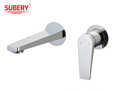 Thiết kế thời trang tường gắn Brass vòi chìa khóa trong hộp bồn rửa vòi nước lạnh và nước nóng máy trộn Crome bọc vòi thời trang